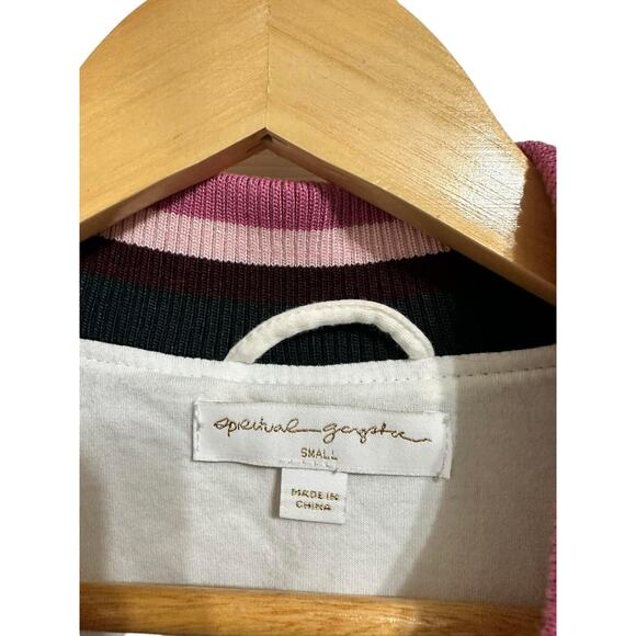 Spiritual Gangster Trust The Universe Furry Fleece Bomber Jacket Size Small - Picture 3 of 6